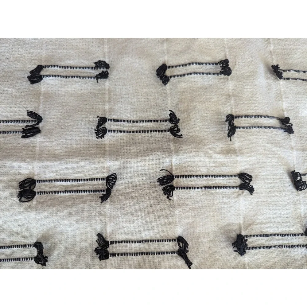 Ballard Felice Sham Size King 100% Cotton 20X36 Ivory w Black Fridge
